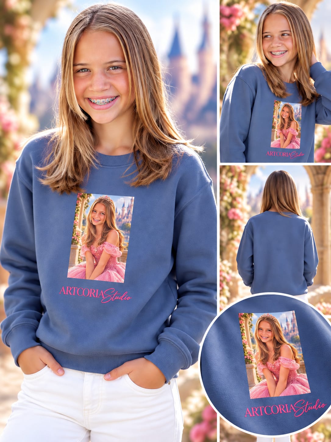 Sudadera Infantil unisex mezcla materiales reciclados - PERSONALIZADA (4Y-14Y)
