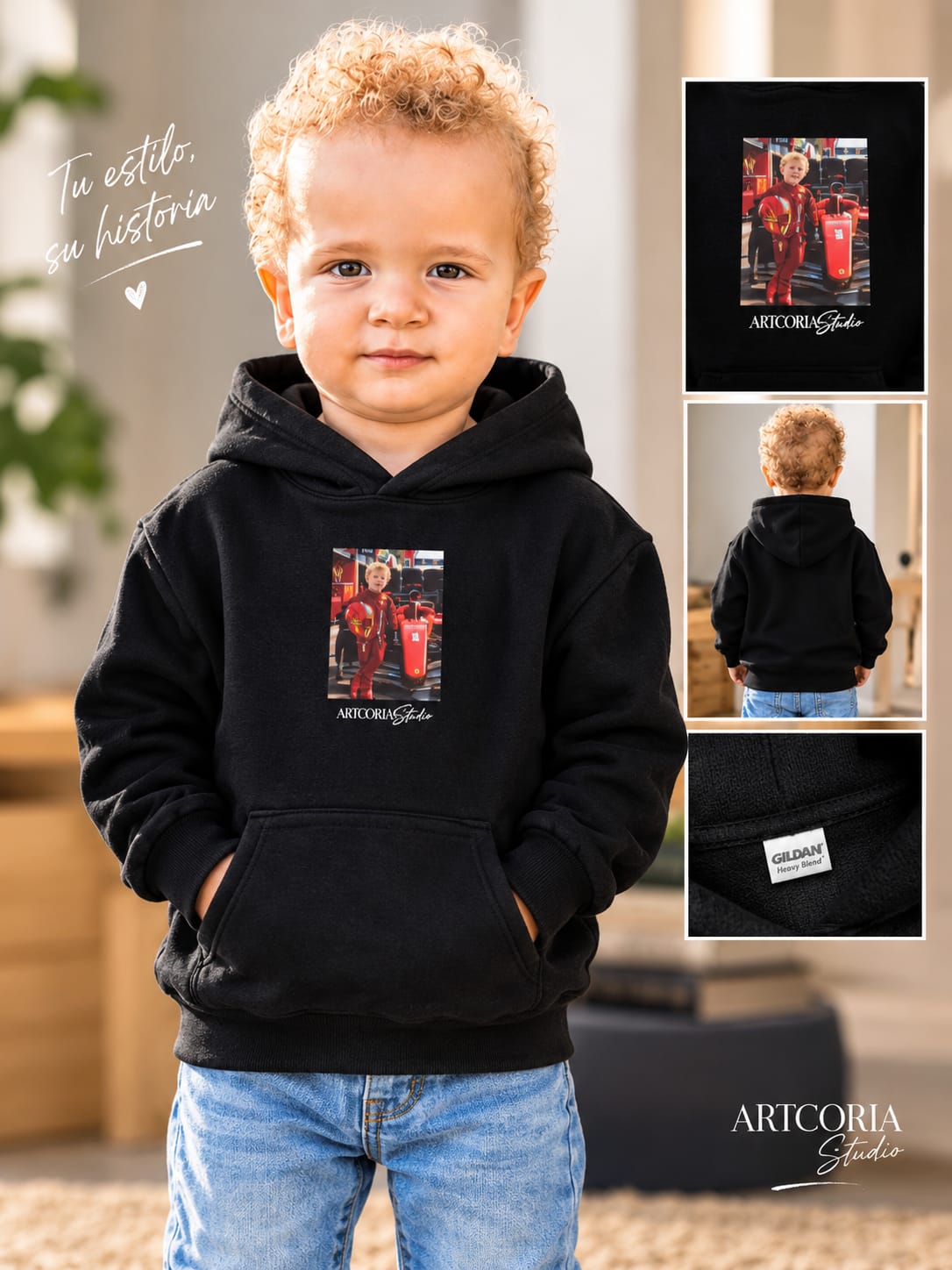 Sudadera con capucha infantil unisex clásica-PERSONALIZADA (XS-XL)