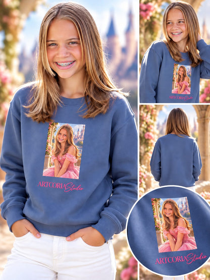 Sudadera Infantil unisex mezcla materiales reciclados - PERSONALIZADA (4Y-14Y)